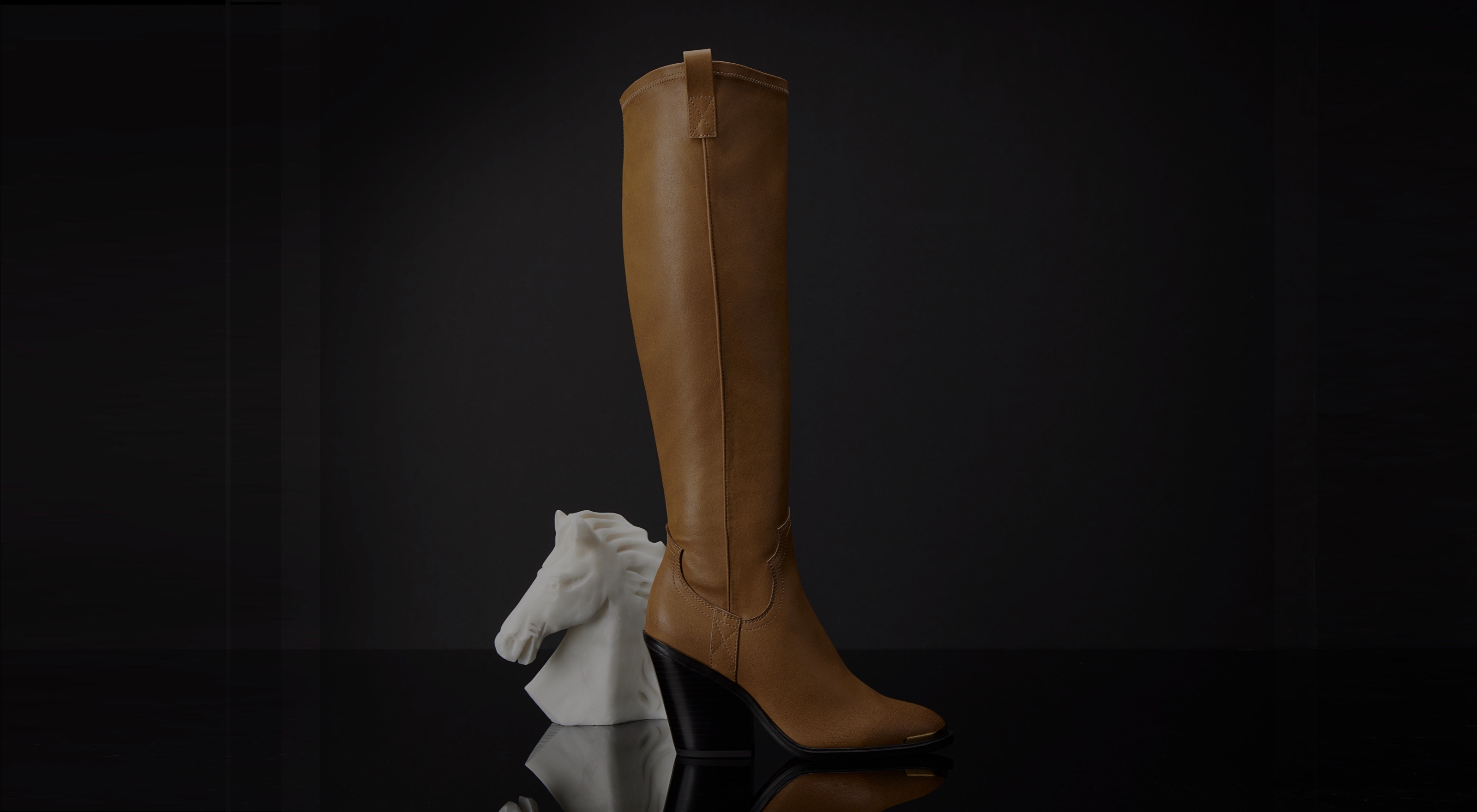 knee high heeled boot