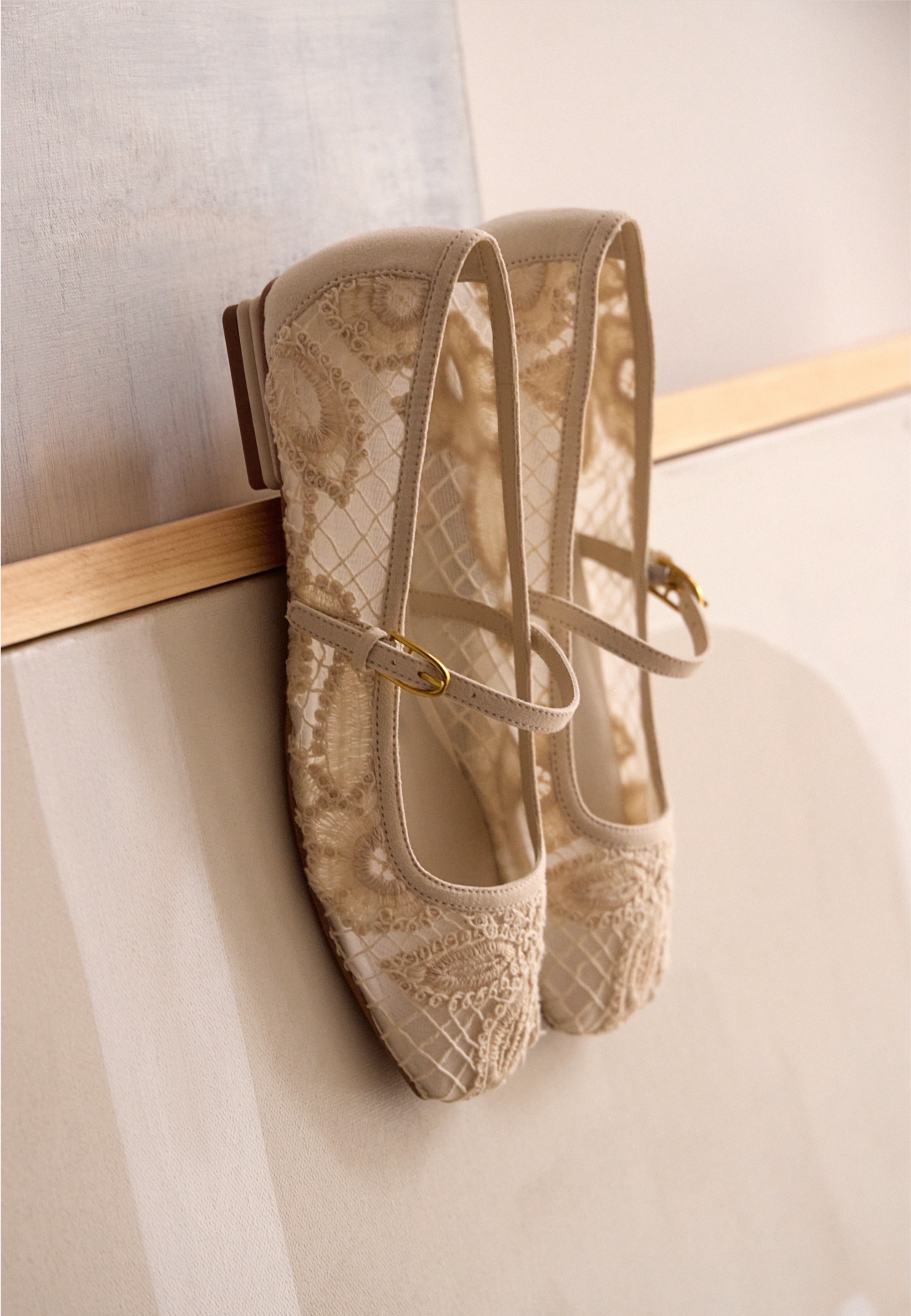 the tinsley mary jane flat in ivory chrochet