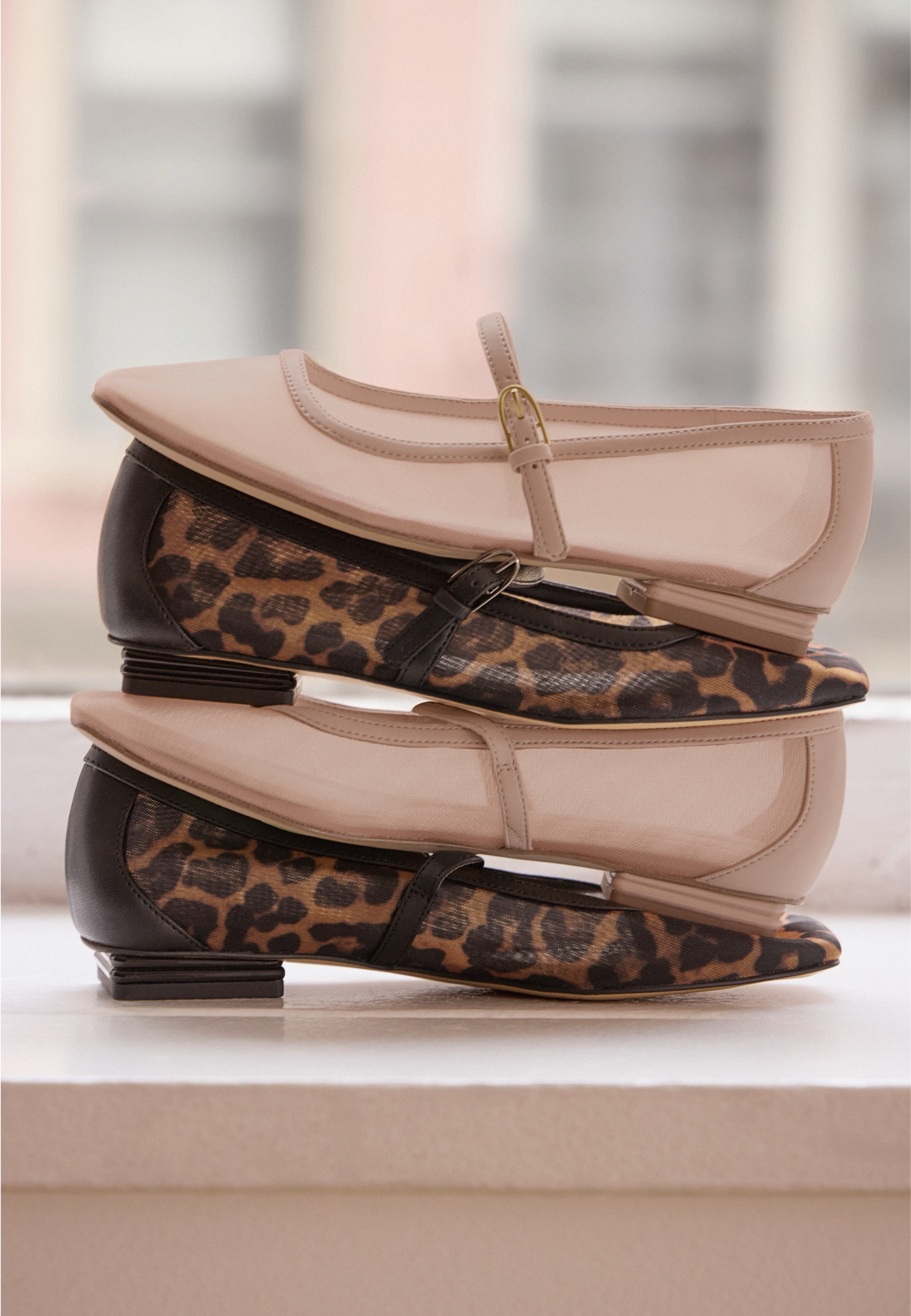 the tinsley loafer in leopard and sheer ivory