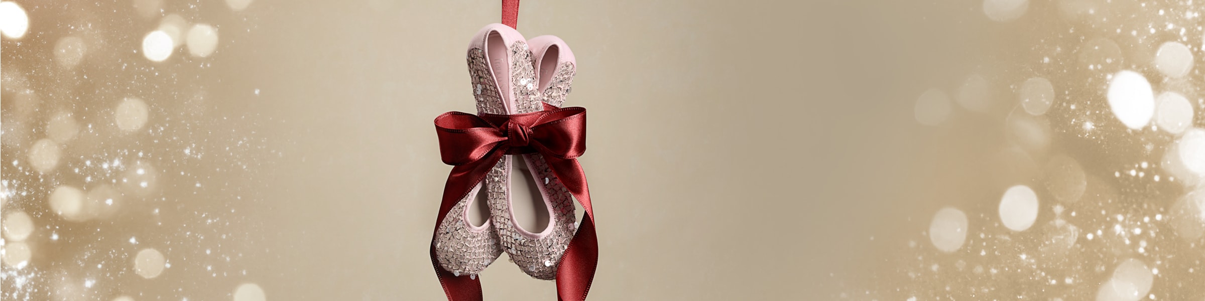 Ballet flats tied up with a bow