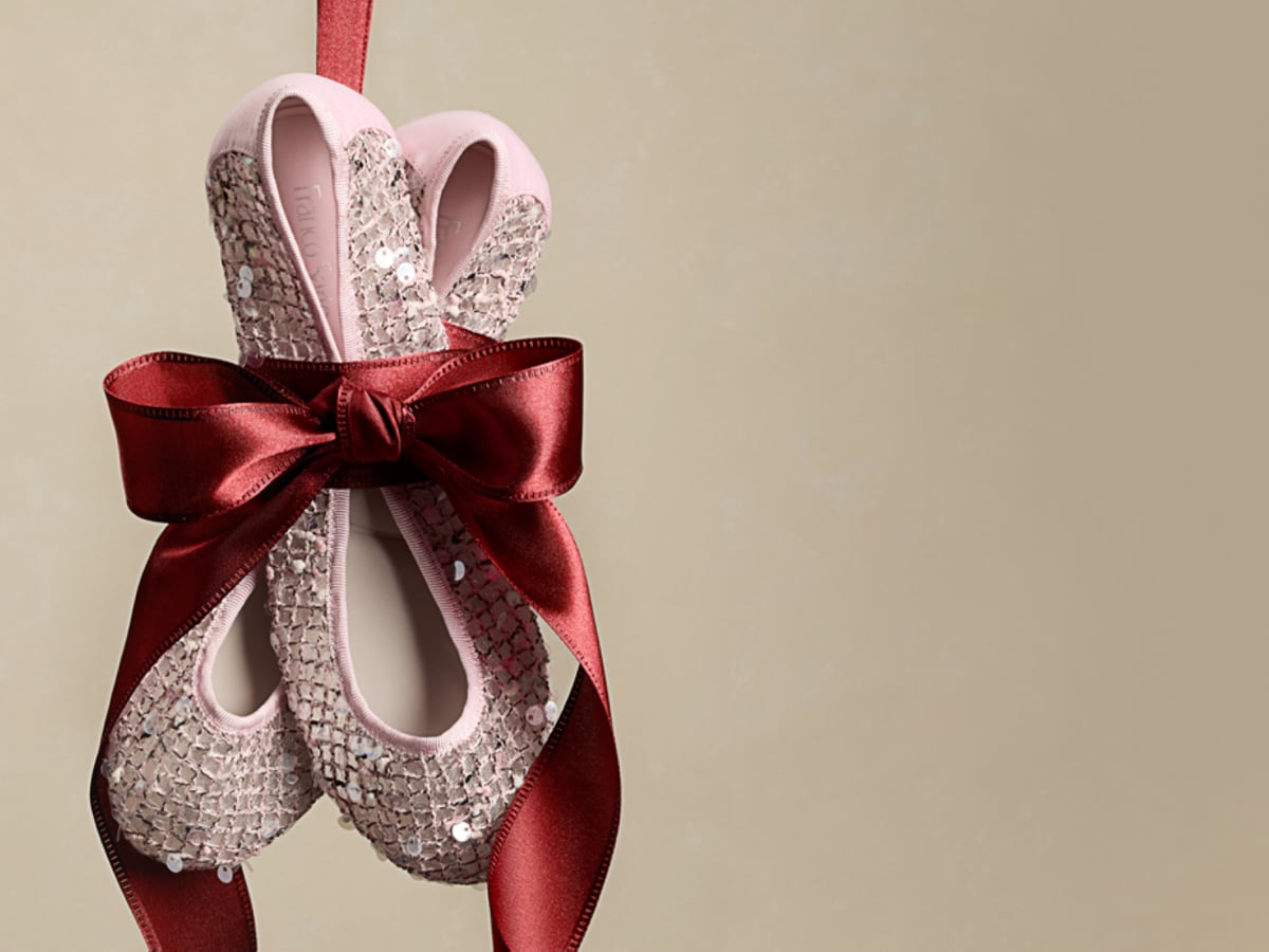 Ballet flats tied up with a bow