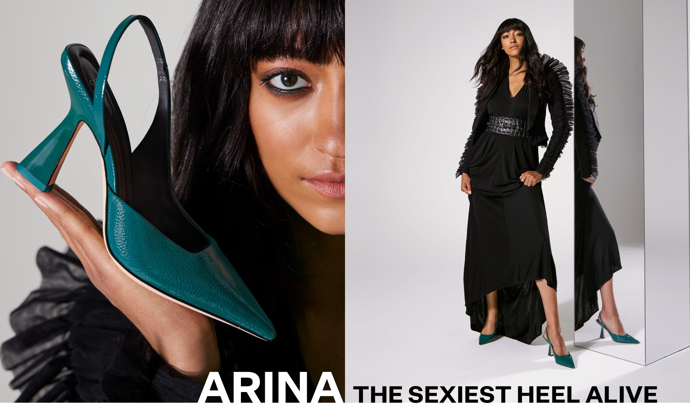 Sexiest Heel featuring Arina Teal Desk