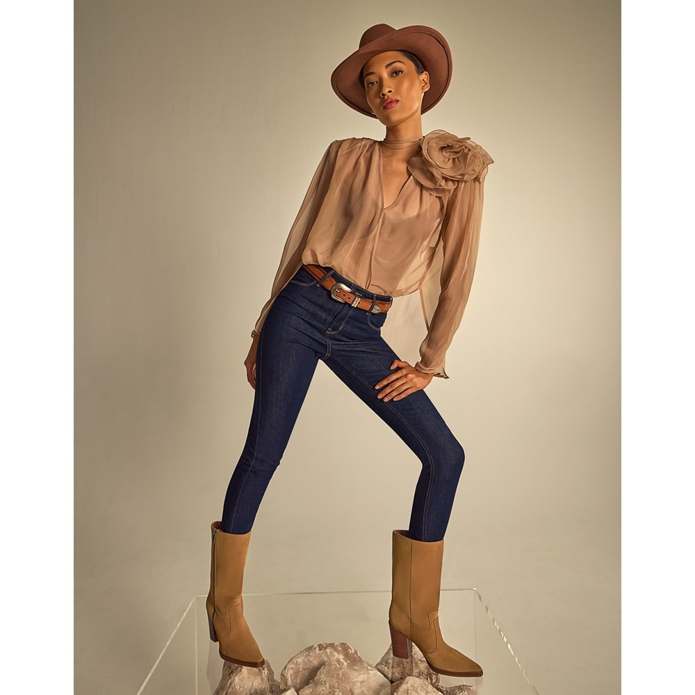 Jeans Tight Mid Calf Boots Haltham Petite Knee High Boots In Black