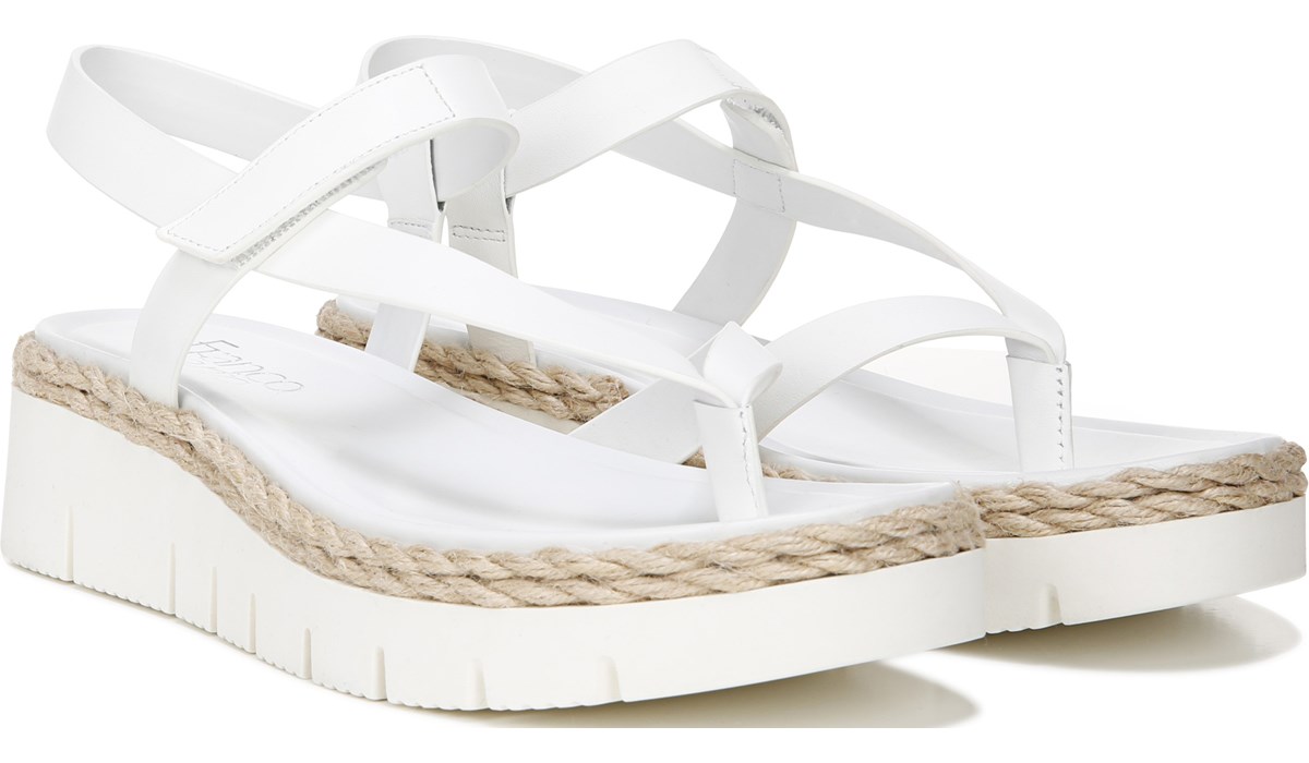 white platform wedge