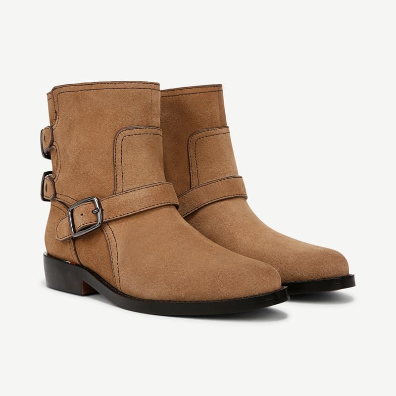 Franco Sarto Franco Prina Ankle Boot (Tuscan Taupe Suede Leather) 7.0 M Round Toe