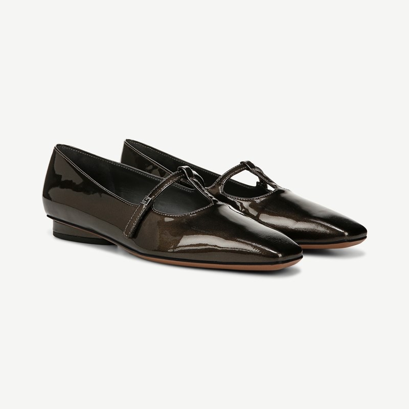 Sarto By Franco Sarto Sarto Carmela Mary Jane Flat Shoes (Gunmetal Grey Leather) 9.0 M Pointed Toe
