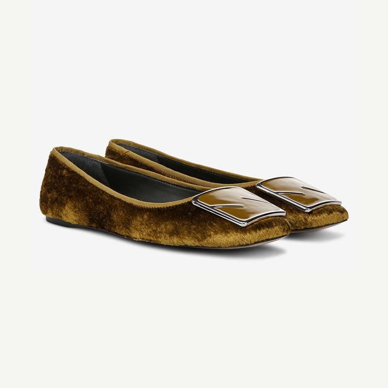Sarto By Franco Sarto Sarto Flexa Amaya 3 Ballet Flat Shoes (Chartreuse Green Fabric) 7.5 M Slip On Fit, Square Toe, Slip-On Fit