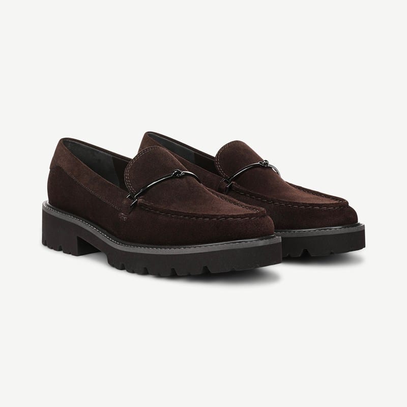 Franco Sarto Franco Senna Lug Sole Loafer (Hickory Brown Suede) 9.5 M Slip On Fit, Round Toe, Slip-On Fit