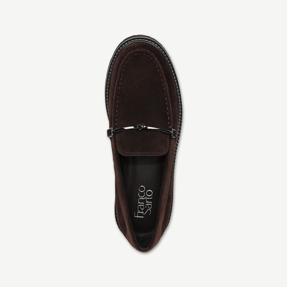 Franco Sarto Dark Brown Leather Slip-On Loafers Franco Sarto Women main image 3