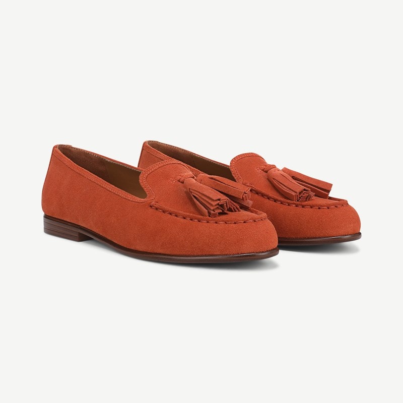 Sarto By Franco Sarto Sarto Minerva Tassel Loafer (Terra Rossa Orange Suede) 7.0 M Round Toe