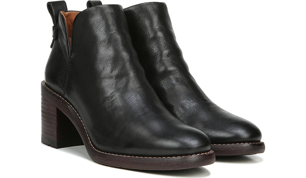 franco sarto leather block heel booties