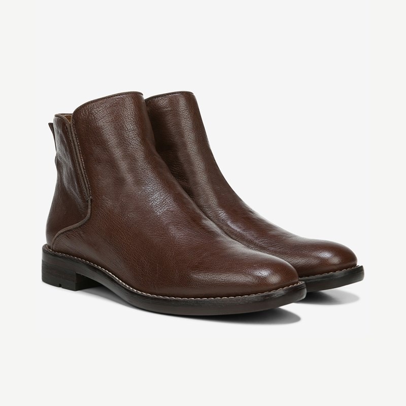 Franco Sarto Franco Marcus Booties (Brown Leather) 6.5 M Round Toe