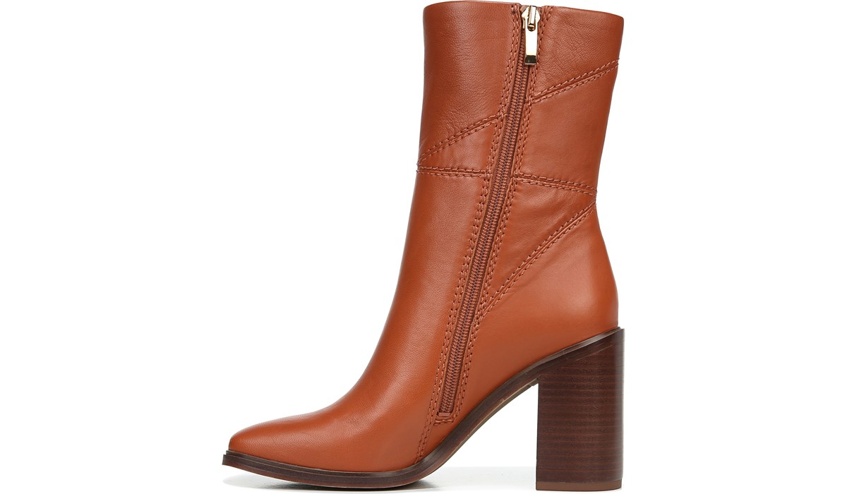 orange block heel boots