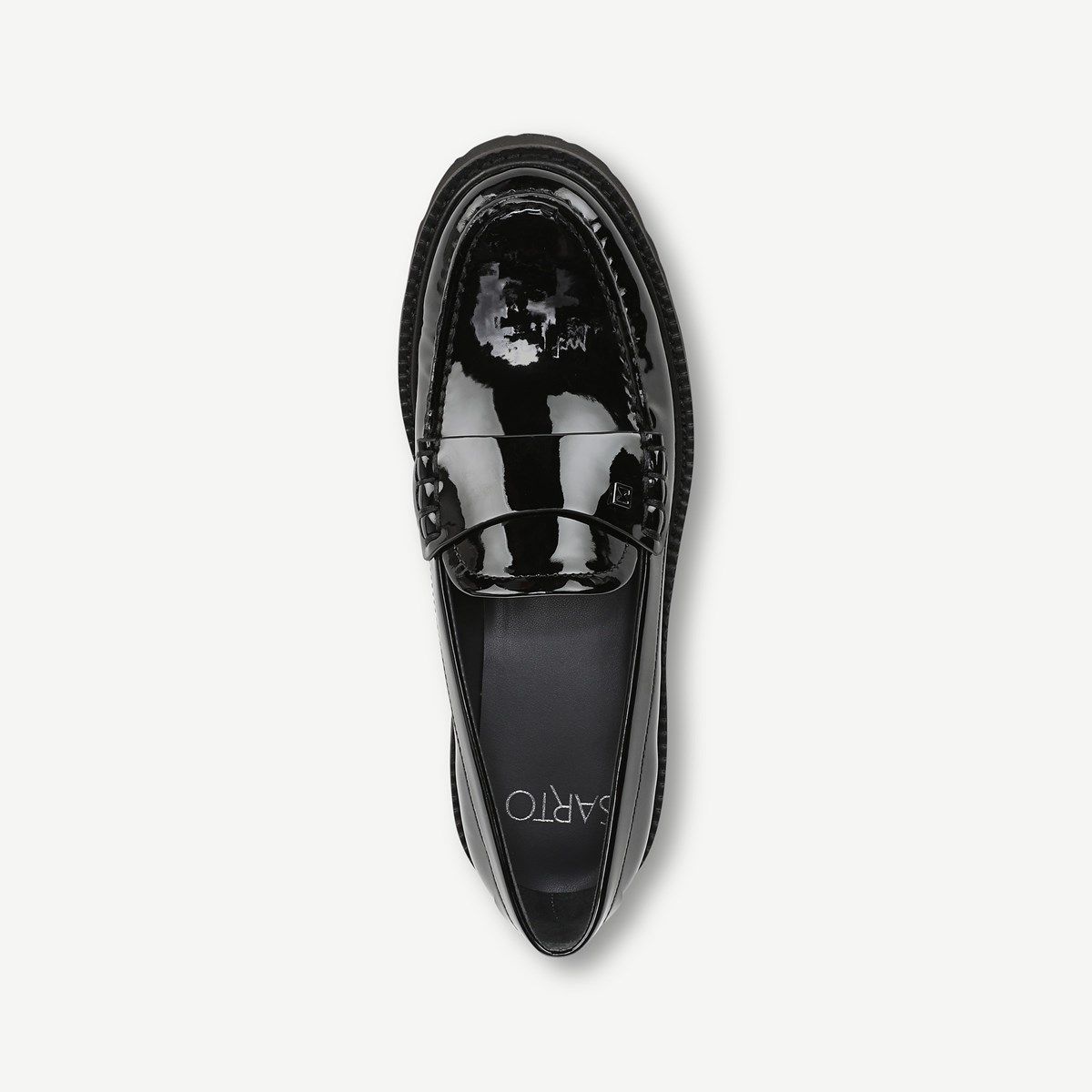 Franco Sarto Black Patent Penny Loafers with Lug Sole Franco Sarto Women main image 2