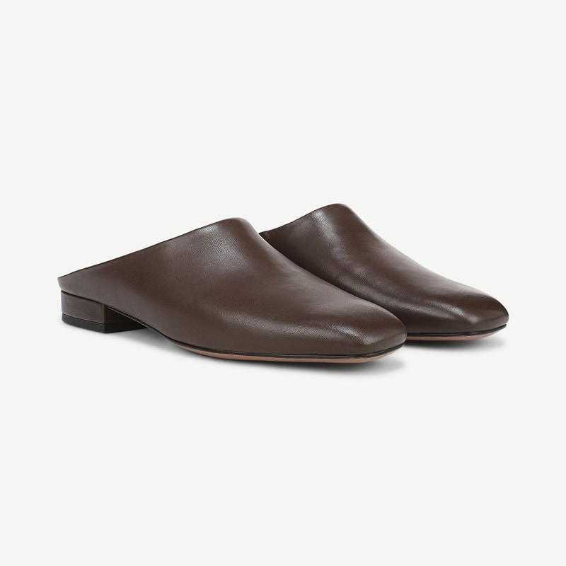 Franco Sarto Franco Daley Mule (Chocolate Brown Leather) 7.0 M Slip On Fit, Round Toe, Slip-On Fit