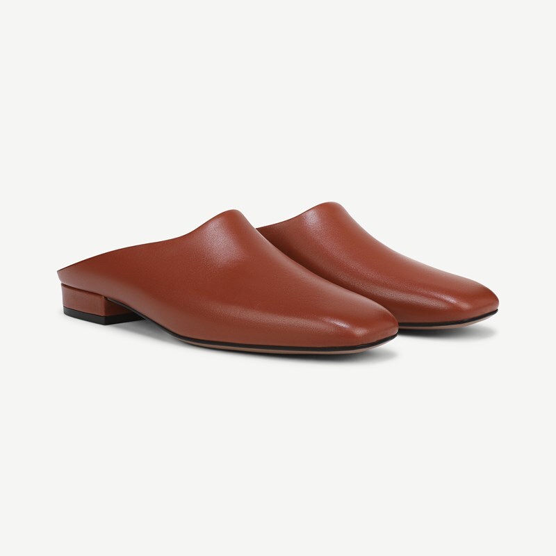Franco Sarto Franco Daley Mule (Acorn Brown Leather) 9.0 M Slip On Fit, Round Toe, Slip-On Fit