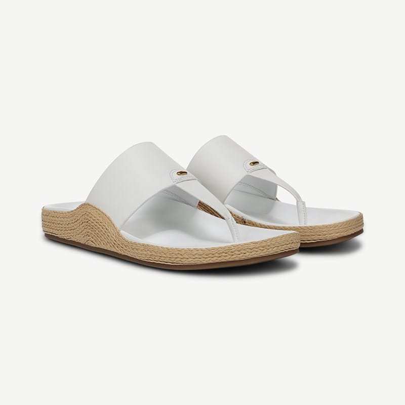 Franco Sarto Shoes Franco Bernice Sandal (White Faux Leather) 7.0 M Slip On Fit, Round Toe, Slip-On Fit, Platform Heels