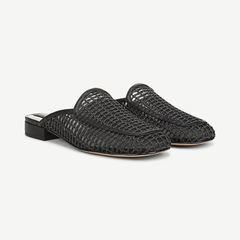 Franco Sarto Franco Holland 2 Mule (Black Woven Faux Leather) 9.5 M Round Toe