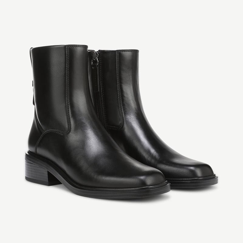 Franco Sarto Franco Gracely Ankle Boot (Black Leather) 8.5 M Round Toe