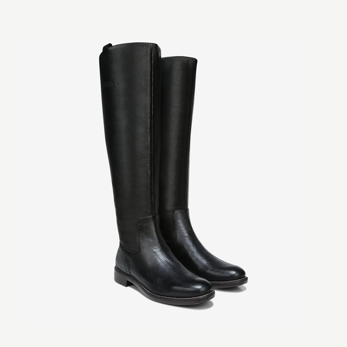 black leather tall riding boots