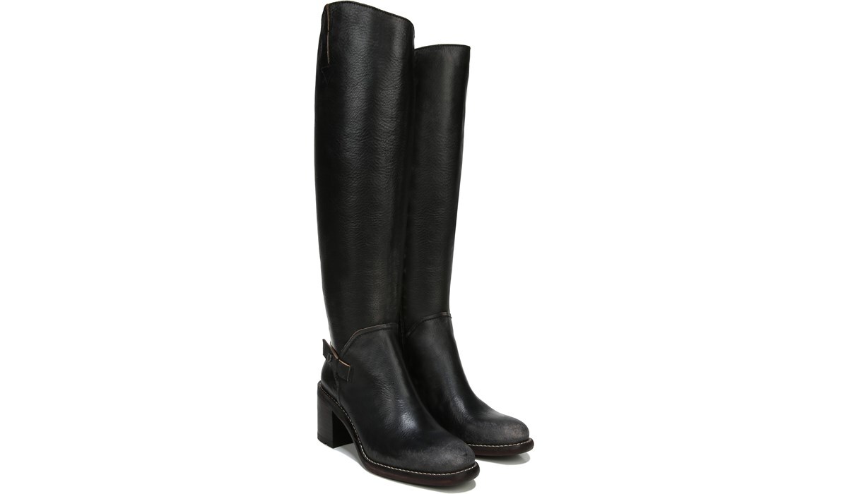 black tall boots wide calf