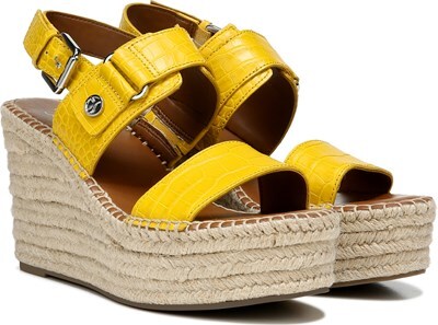 franco sarto coastal espadrille wedge sandal yellow