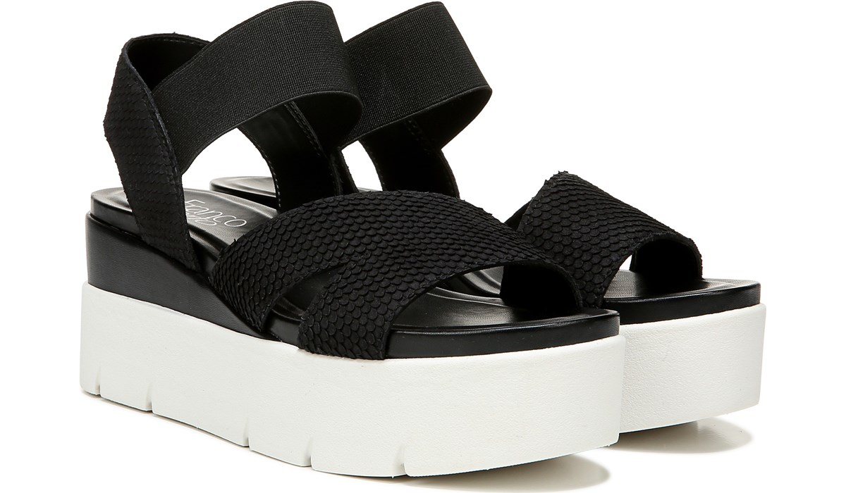 black platform sporty sandals