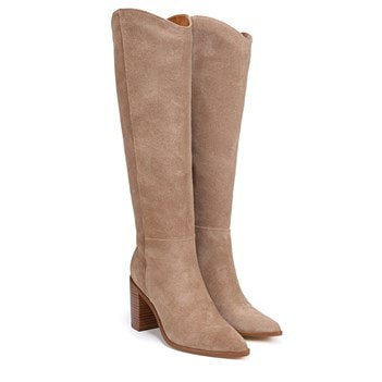 Franco Sarto Hilaria Cognac Suede Over The Knee High Boots Block