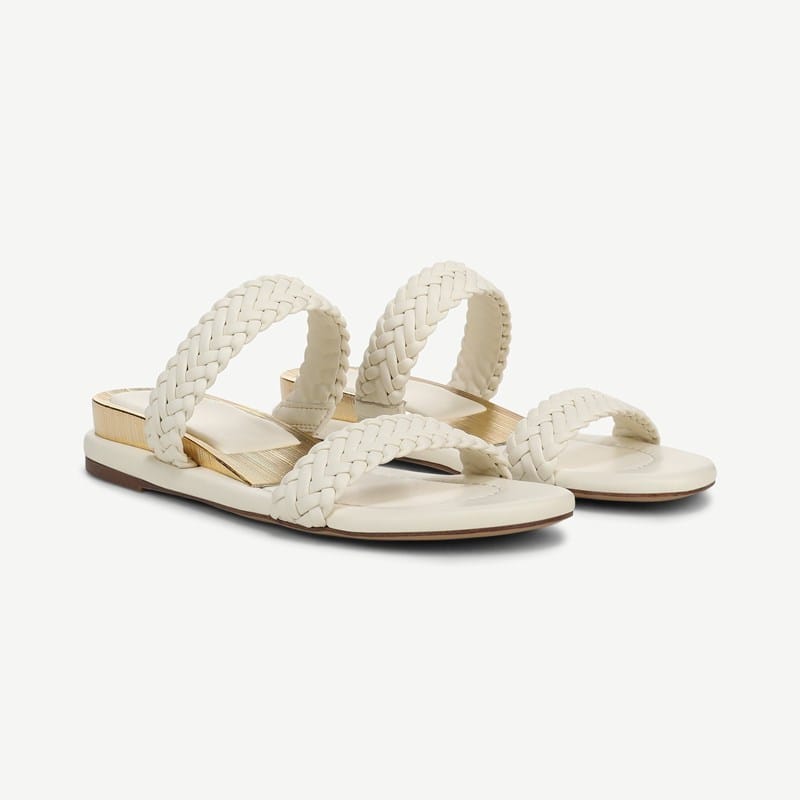 Sarto By Franco Sarto Shoes Sarto Maggie Strappy Sandal (Marshmallow White Faux Leather) 8.0 M Slip On Fit, Pointed Toe, Slip