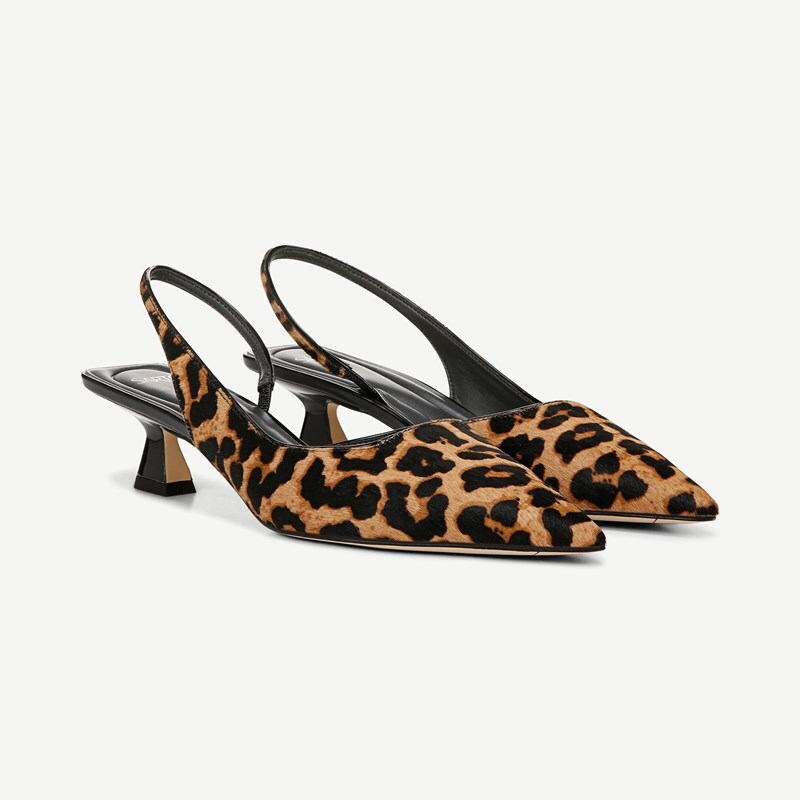 Sarto By Franco Sarto Sarto Devin Slingback Pump (Camel Brown Leopard Print) 8.0 M Pointed Toe