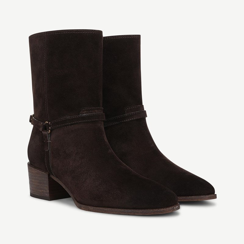 Franco Sarto Franco Kian Ankle Boot (Umber Brown Suede) 7.5 M Round Toe