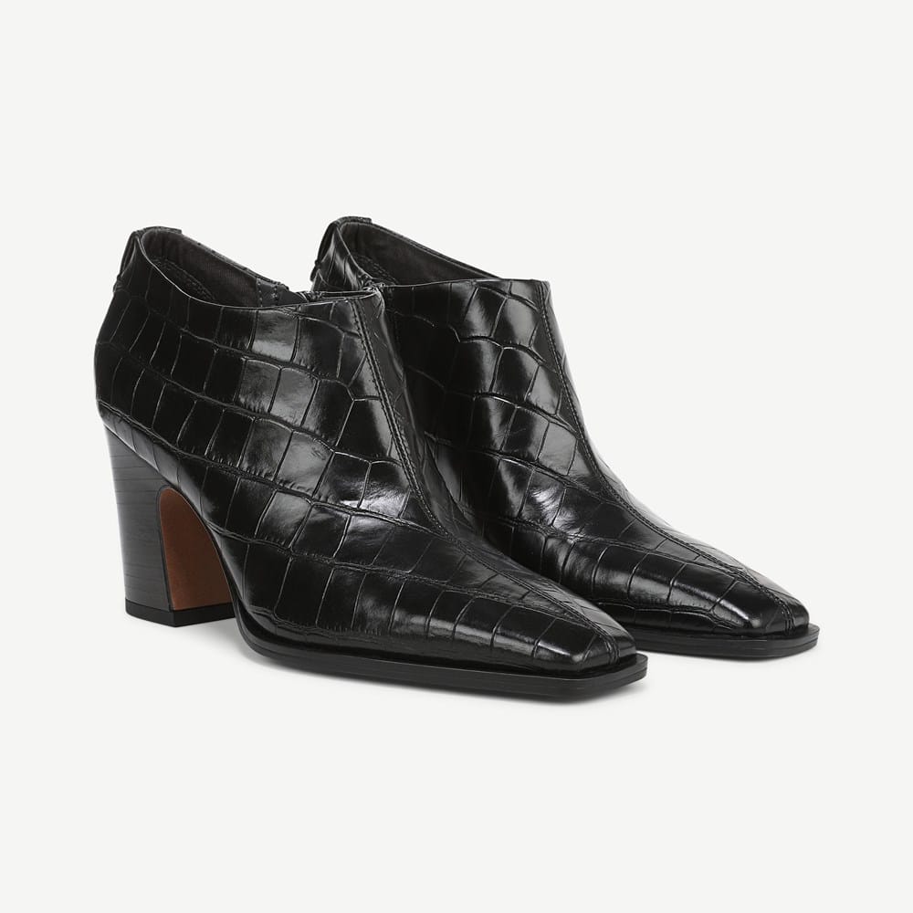 Franco Sarto Women's A-Jude Leather Bootie - Black - Ankle boots - 11