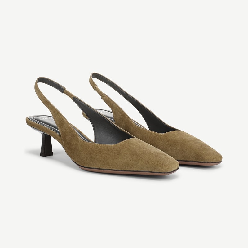 Sarto By Franco Sarto Sarto Raven Slingback Shoes (Moss Green Suede) 8.0 M