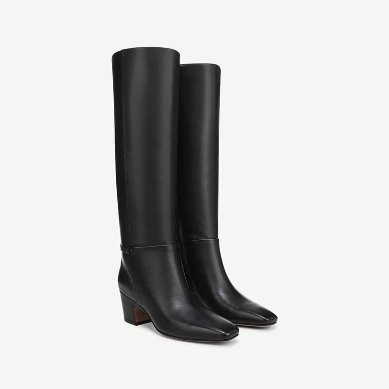Franco Sarto Franco Sorelina Knee High Boot (Black Leather) 7.5 M Square Toe