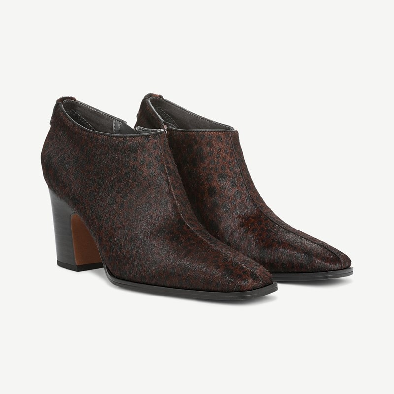 Sarto By Franco Sarto Sarto Jude Booties (Brown Speckled Print Calf Hair) 9.5 M Square Toe