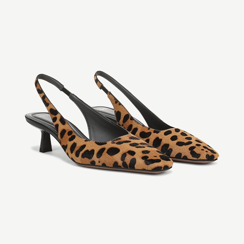 Sarto By Franco Sarto Sarto Raven Slingback Shoes (Brown Leopard Print Calf Hair) 10.0 M