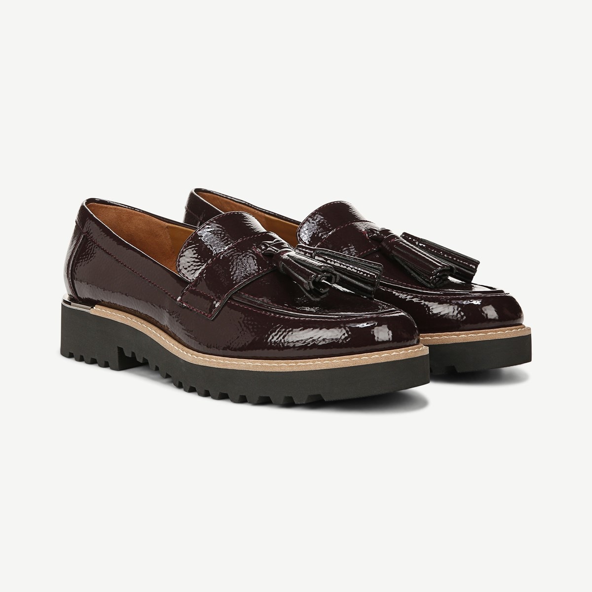 franco sarto black patent leather loafers