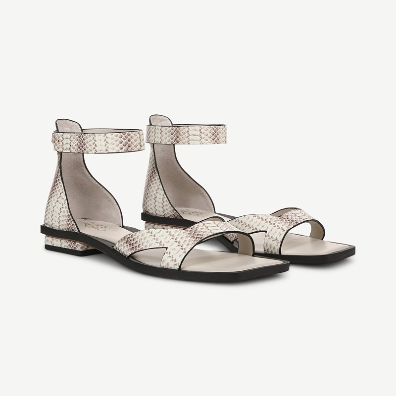 Franco Sarto Shoes Franco Elisa Sandal (Grey Snake Print Faux Leather) 6.5 M Square Toe