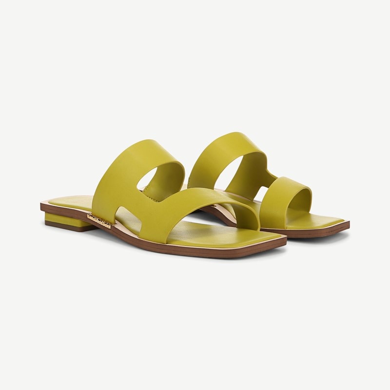 Sarto By Franco Sarto Shoes Sarto Emily Slide Sandal (Seaweed Green Leather) 10.0 M Slip On Fit, Open Toe, Slip-On Fit