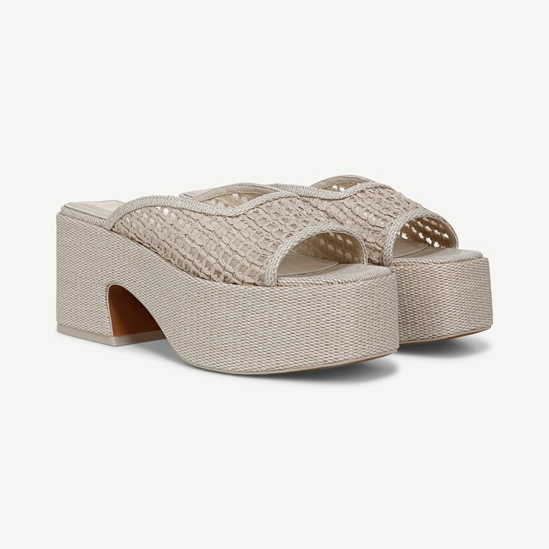 Sarto By Franco Sarto Shoes Sarto Fernanda Platform Sandal (Rope Ivory White Raffia) 9.5 M Square Toe