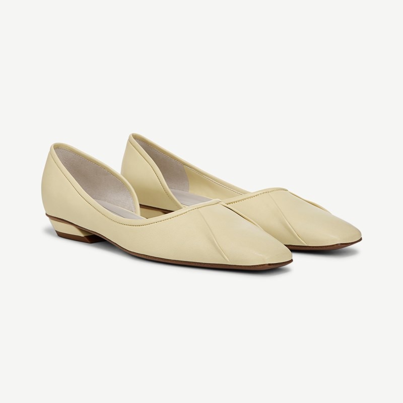 Sarto By Franco Sarto Sarto Debrah Flat Shoes (Lemonade Yellow Leather) 9.5 M Square Toe