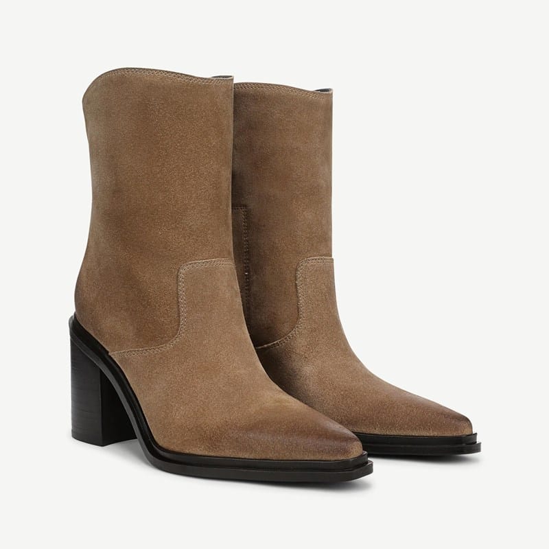 Franco Sarto Franco Laken Western Booties (Nutmeg Suede) 5.0 M Pointed Toe