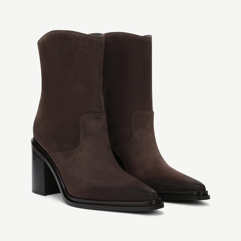 Franco Sarto Franco Laken Western Booties (Umber Brown Suede) 5.0 M Pointed Toe