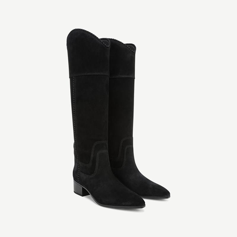 Sarto By Franco Sarto Sarto Finleah Knee High Western Boot (Black Suede) 8.5 M