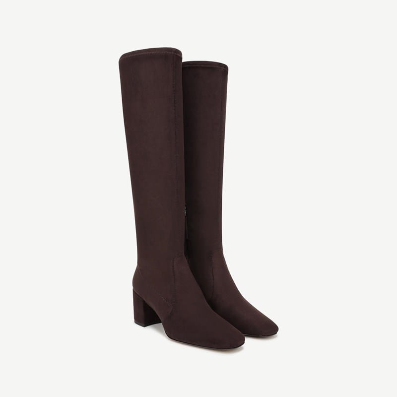 Franco Sarto Franco Flexa Blix Knee High Boot (Dark Brown Faux Suede) 9.0 M Square Toe