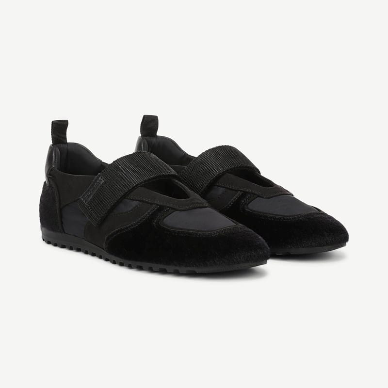 Franco Sarto Franco Raina Sneaker (Black Nylon/microfiber) 7.5 M Round Toe