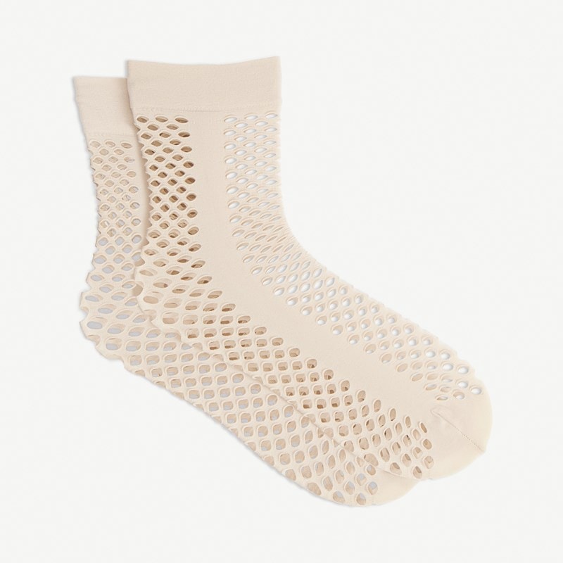 Franco Sarto 1-Pack Crochet Net Crew Socks Accessories (Plaster)