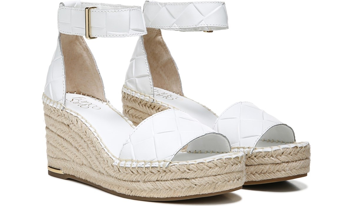 womens white espadrille wedge sandals