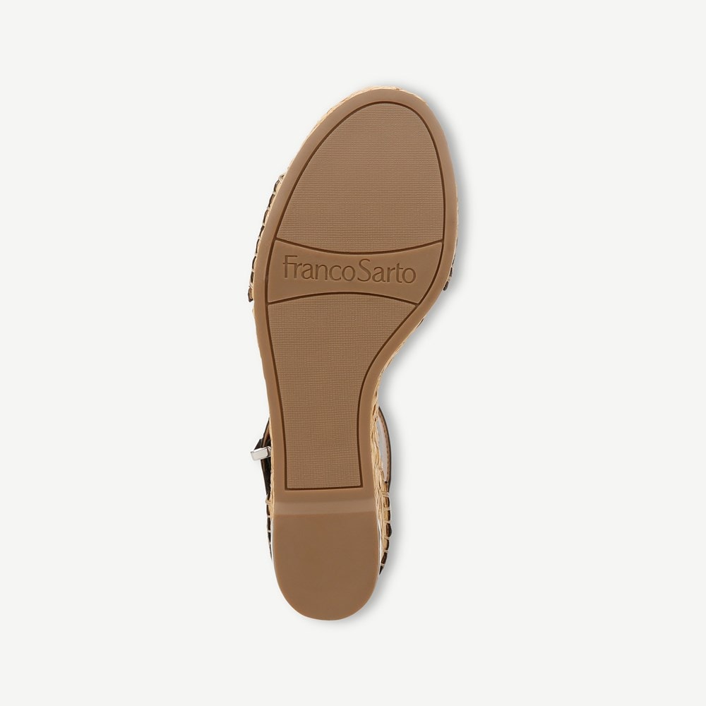 Franco Clemens Raffia Espadrille Wedge Sandal - Bottom