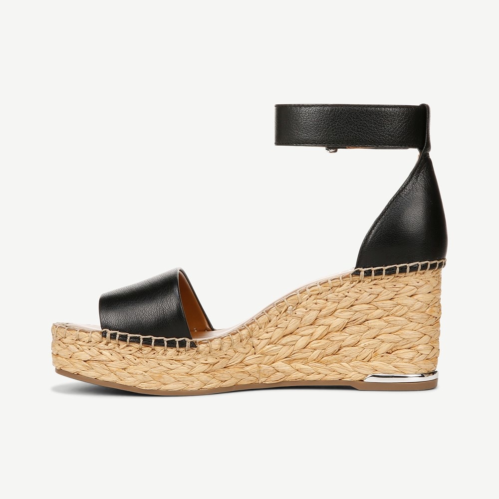 Franco Clemens Raffia Espadrille Wedge Sandal - Left